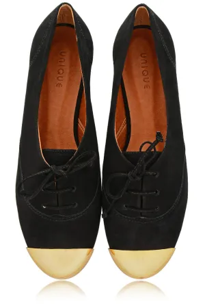 ESTER Black Lace Up Flats