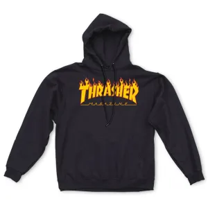 Flame Logo Hoodie Black