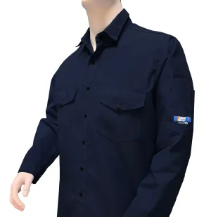 FlameRwear, FR Shirt Deluxe, fwSN6b, Nomex 6oz, Cat1, Navy, Royal Blue