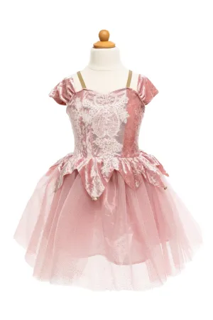 Holiday Ballerina Dress, Dusty Rose, Size 3-4