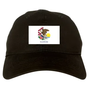 Illinois State Flag IL Chest Mens Dad Hat