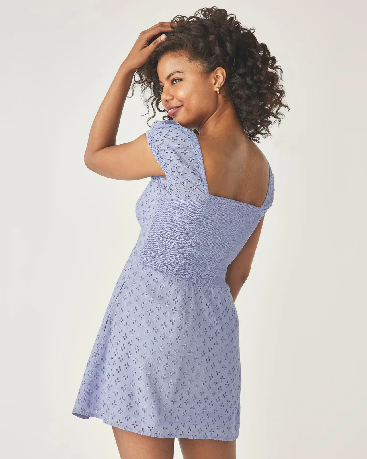 Over the Moon Capsleeve Eyelet Dress