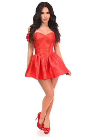 Top Drawer Steel Boned Red Brocade & Taffeta Corset Dress